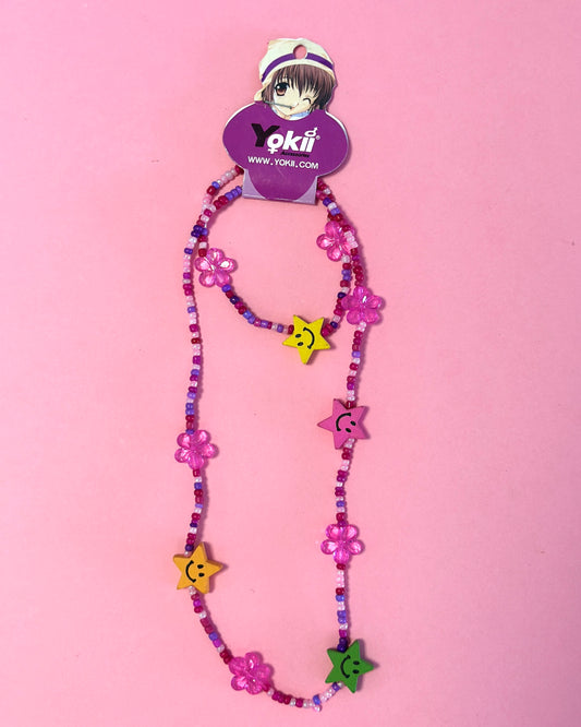 Ensemble collier + bracelet perles en bois | Étoiles Souriantes