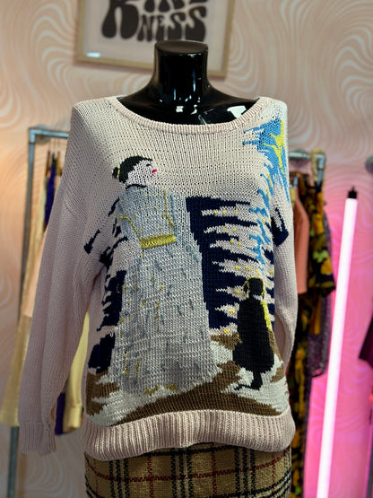 Pull rose pastel à motifs | T. L