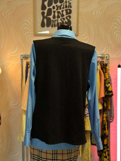 Gilet sans manches marron à broderies | T. XL / XXL
