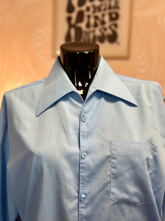 Chemise bleu col pelle à tarte | T. M