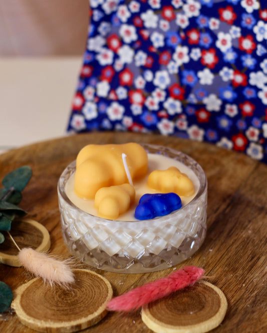 Bougie Cloudy Orange & Bleu