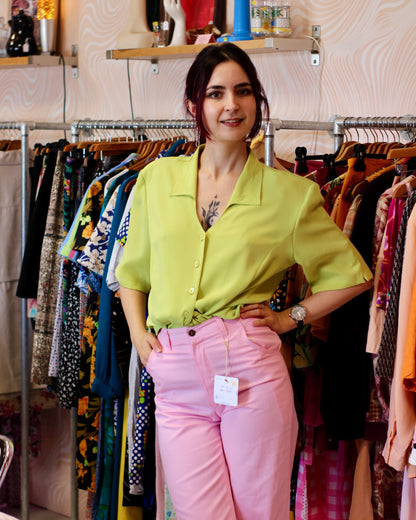 Blouse à manches courtes verte | T. XL