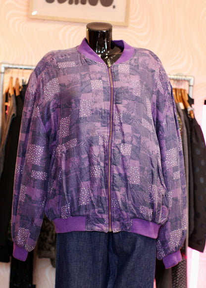 Bomber en soie violet ¬ T. L / XL