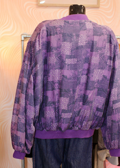 Bomber en soie violet ¬ T. L / XL