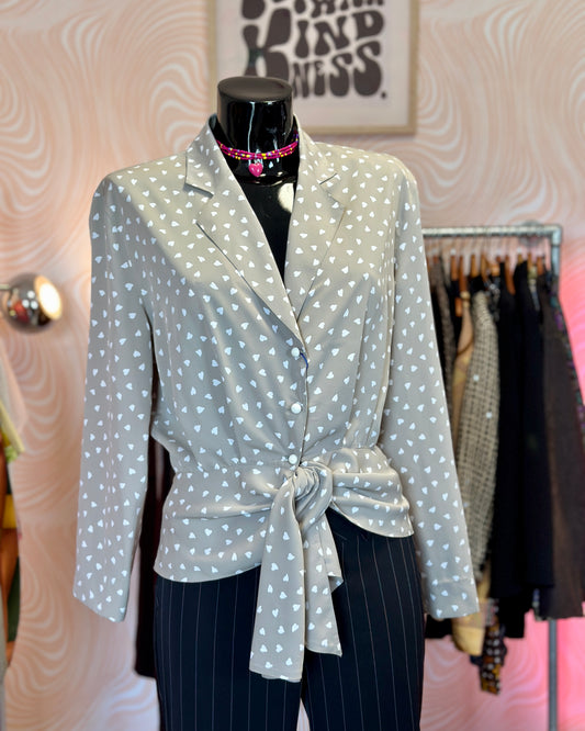 Blouse nouée à coeurs | T. M