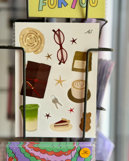 Planche de Stickers A6 - Coffee Girl