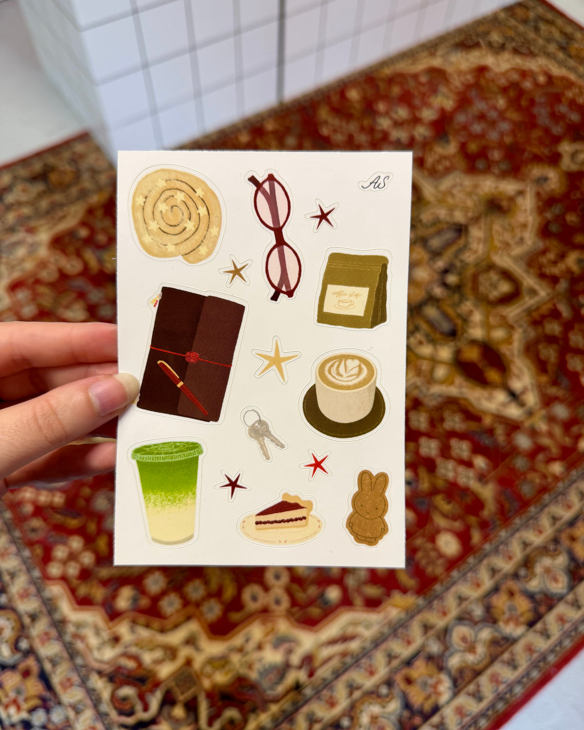 Planche de Stickers A6 - Coffee Girl