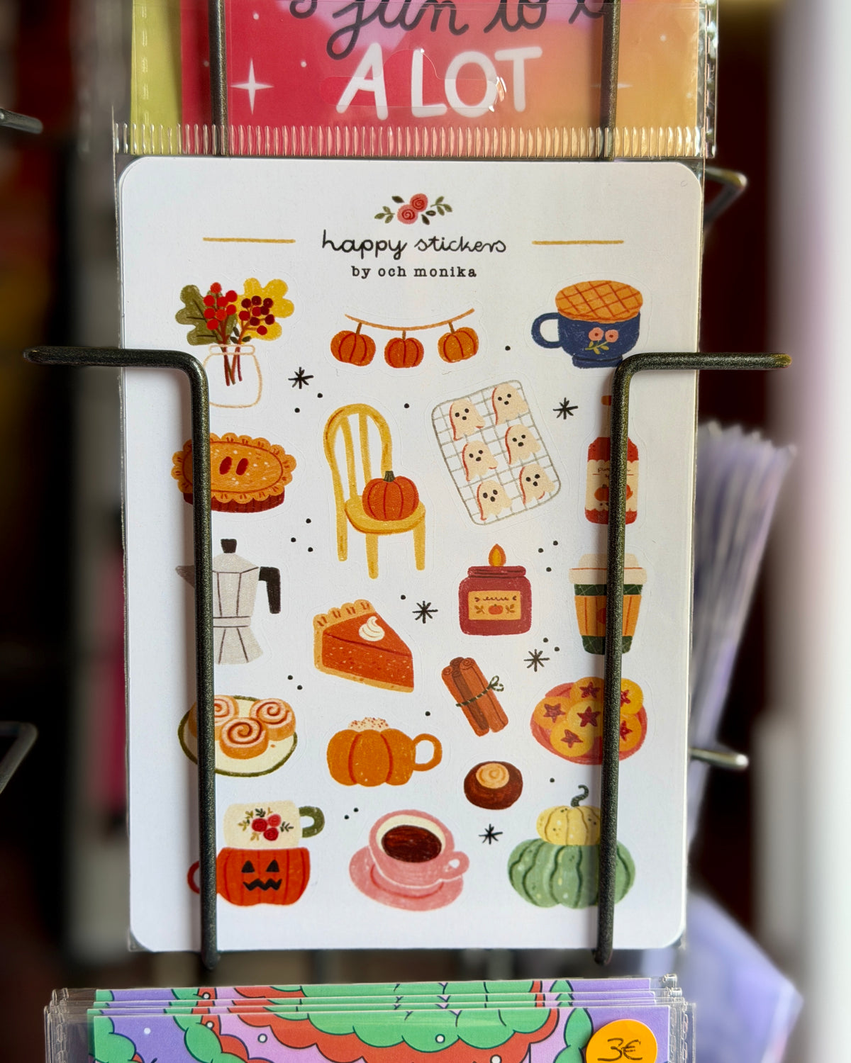 Planche d'autocollants A6 - Fall Café