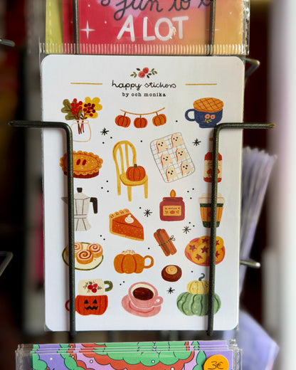 Planche d'autocollants A6 - Fall Café