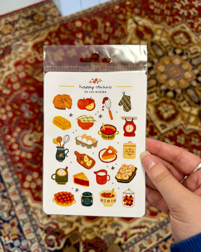 Planche d'autocollants A6 - Pâtisserie d'automne
