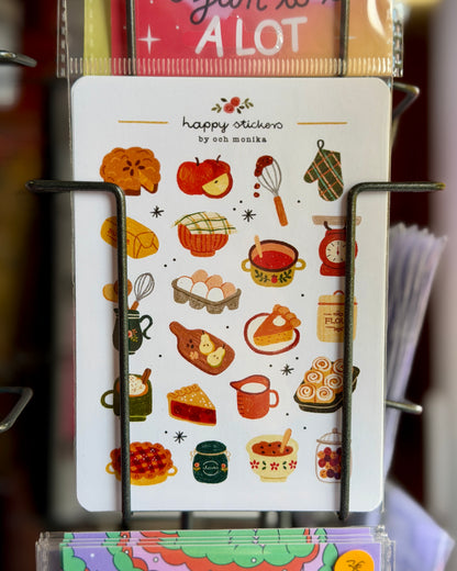 Planche d'autocollants A6 - Pâtisserie d'automne