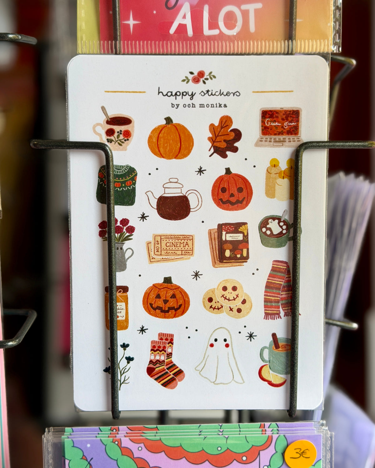 Planche d'autocollants A6 - Halloween cosy