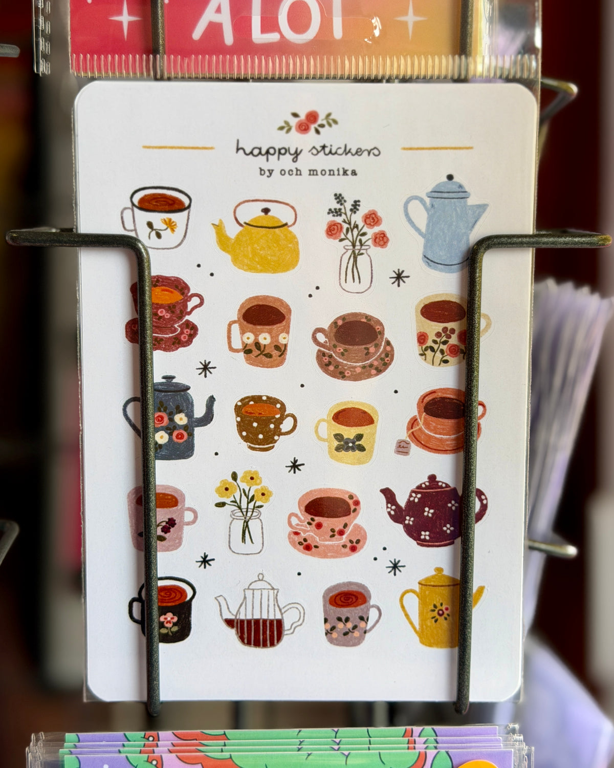 Planche d'autocollants - Petites tasses de thé