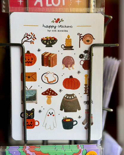 Planche d'autocollants A6 - Halloween effrayant