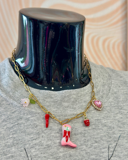 Collier à charms Santiag Pimentée