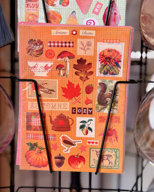 Planche de Stickers A5 - Trésors d'Automne Écureuil