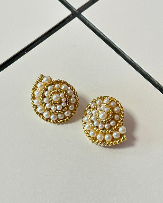 Boucles d'oreilles tourbillon à perles