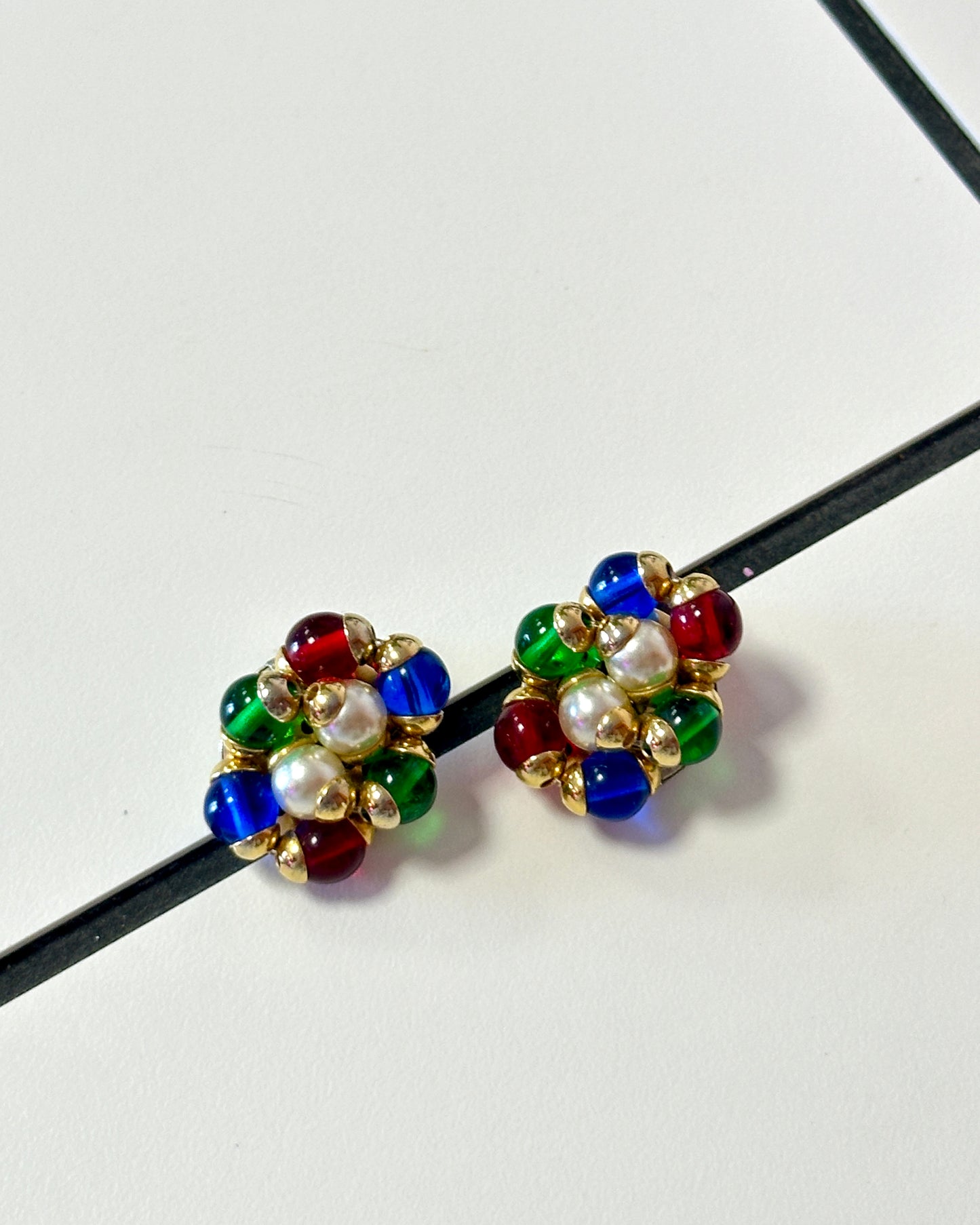 Boucles d'oreilles à perles multicolore