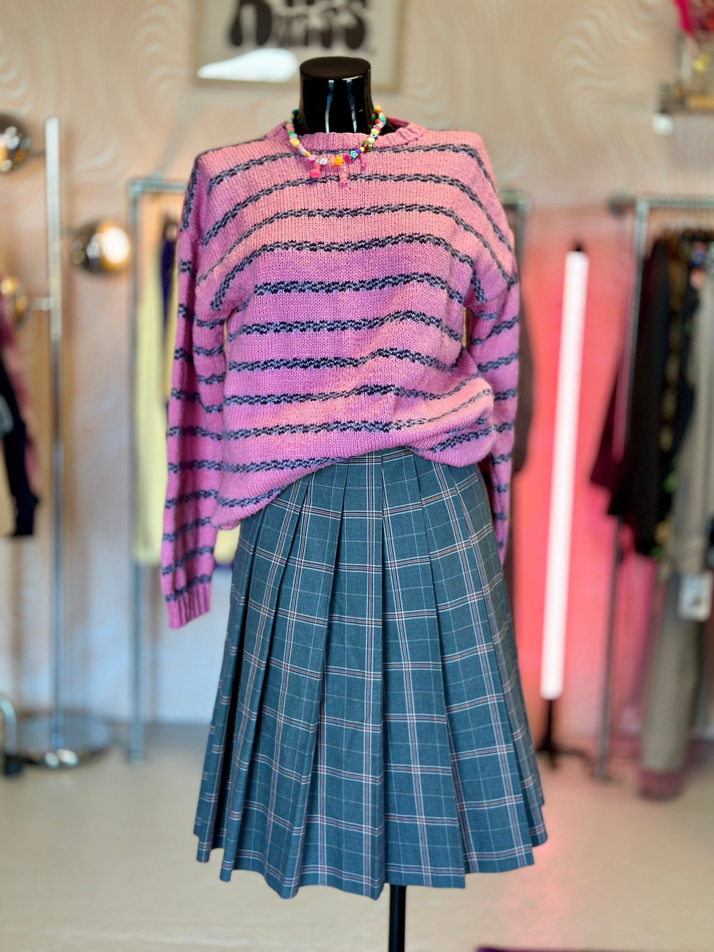 Pull à rayures rose | T. M