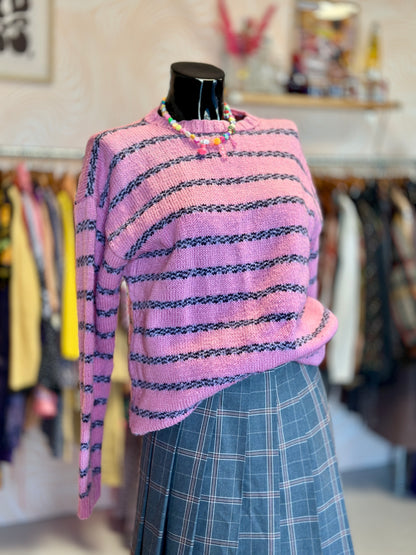 Pull à rayures rose | T. M
