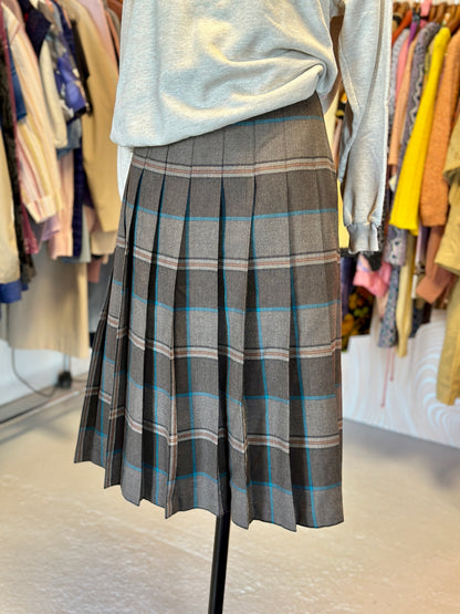 Jupe plissée à carreaux marron | T. 40 / 42