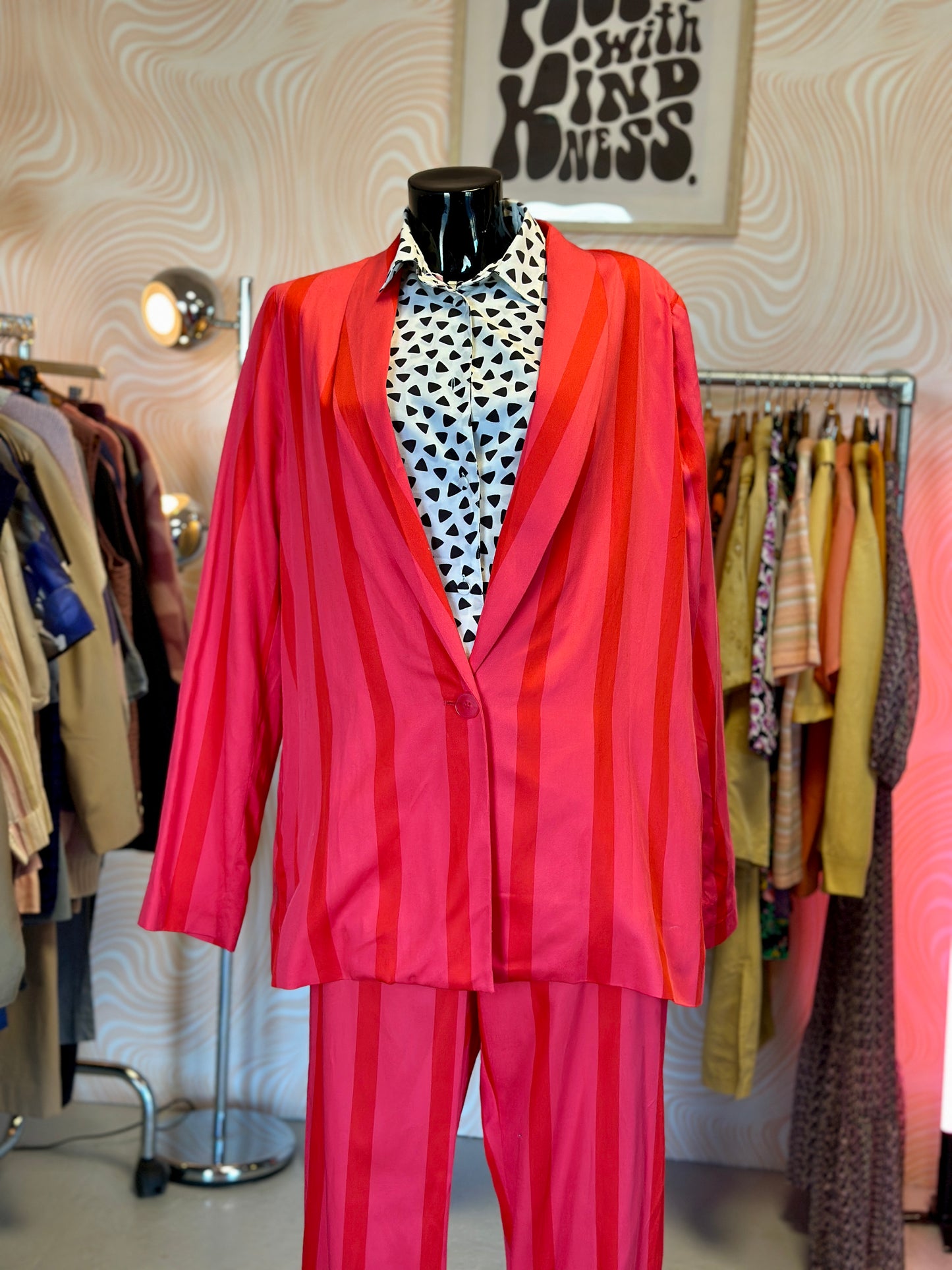 Tailleur à rayures rose et rouge | T. 42 / 44