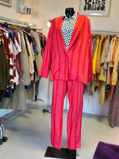 Tailleur à rayures rose et rouge | T. 42 / 44