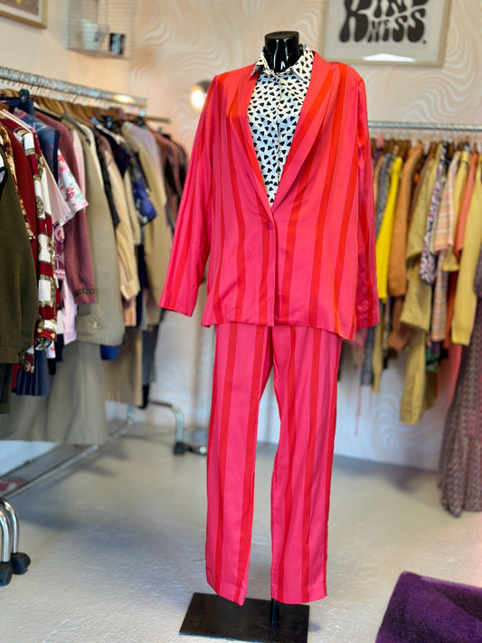 Tailleur à rayures rose et rouge | T. 42 / 44