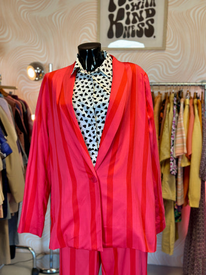 Tailleur à rayures rose et rouge | T. 42 / 44