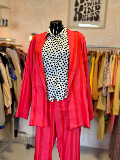 Tailleur à rayures rose et rouge | T. 42 / 44