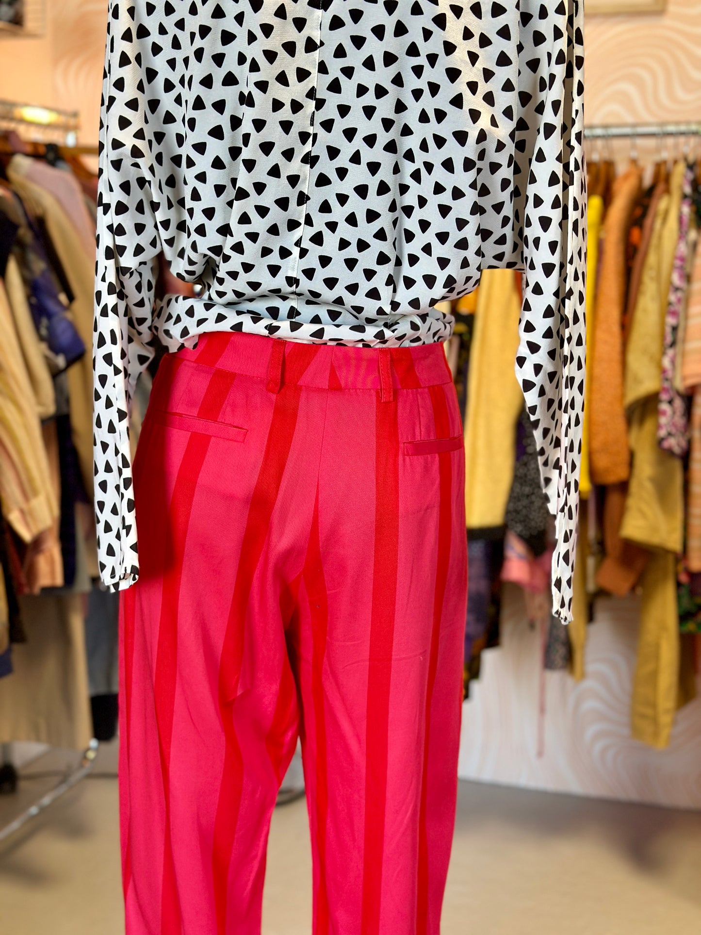 Tailleur à rayures rose et rouge | T. 42 / 44