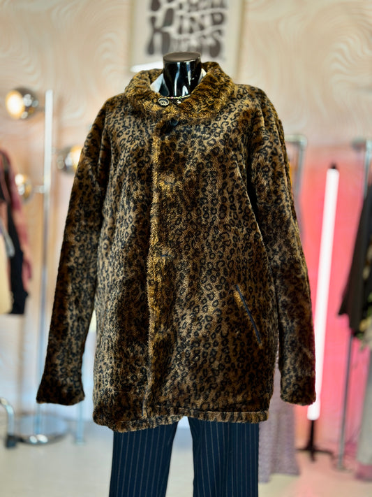 Manteau en fausse fourrure léopard | T. L / XL