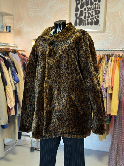 Manteau en fausse fourrure léopard | T. L / XL