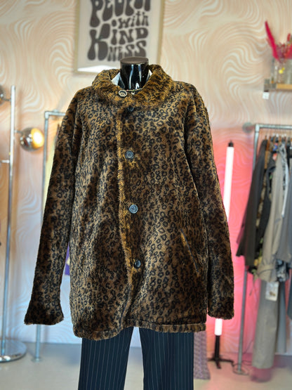 Manteau en fausse fourrure léopard | T. L / XL
