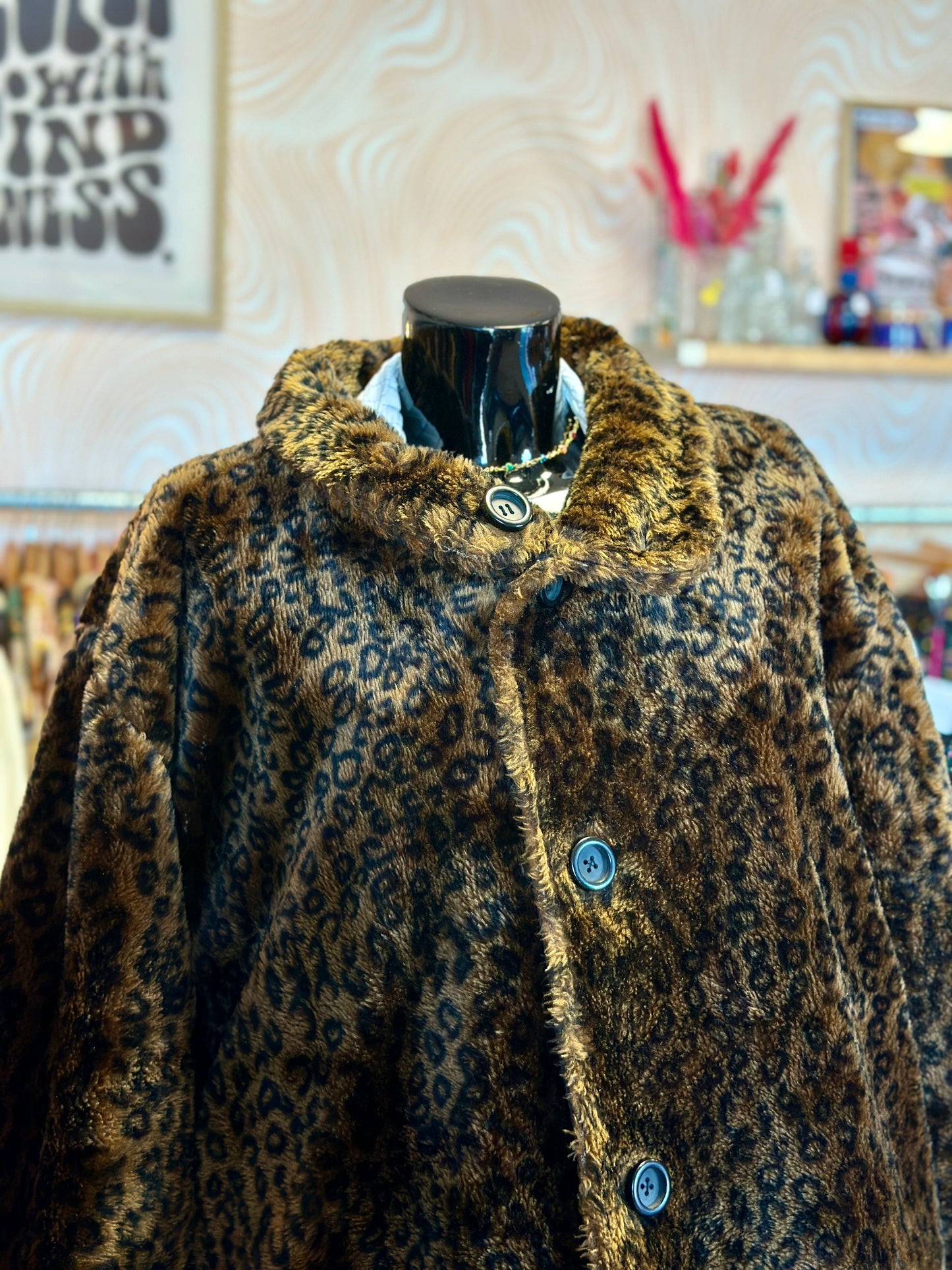 Manteau en fausse fourrure léopard | T. L / XL