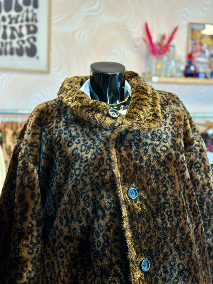 Manteau en fausse fourrure léopard | T. L / XL