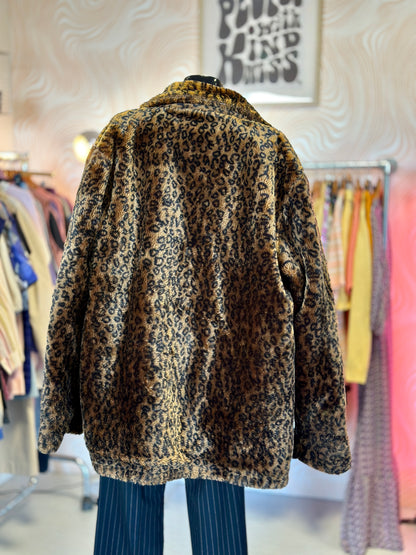 Manteau en fausse fourrure léopard | T. L / XL