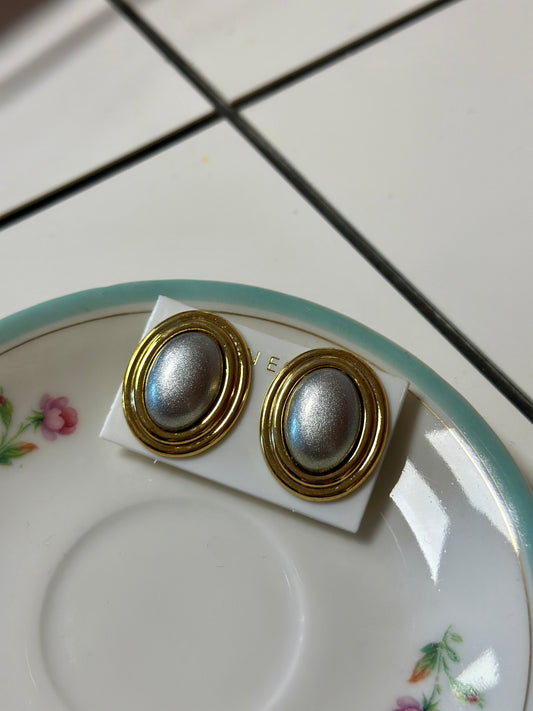 Boucles d'oreilles à clips dorées et argentées