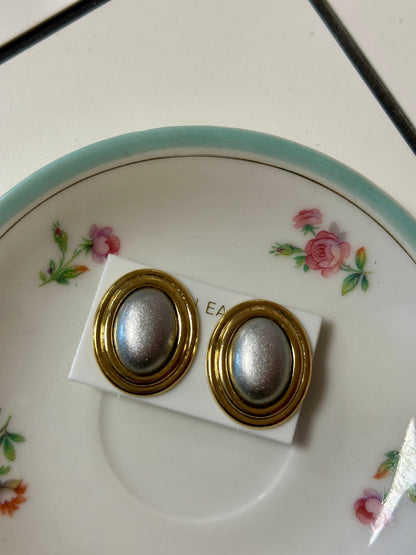 Boucles d'oreilles à clips dorées et argentées