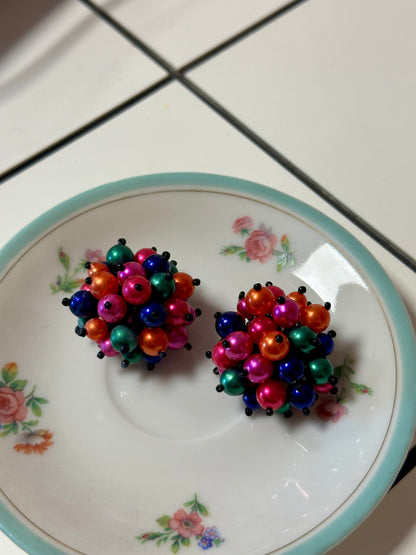 Boucles d'oreilles en perles multicolore