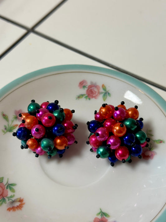Boucles d'oreilles en perles multicolore