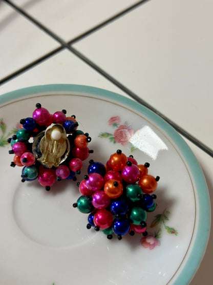 Boucles d'oreilles en perles multicolore