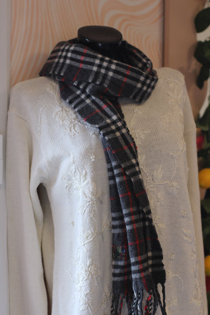 Écharpe tartan grise