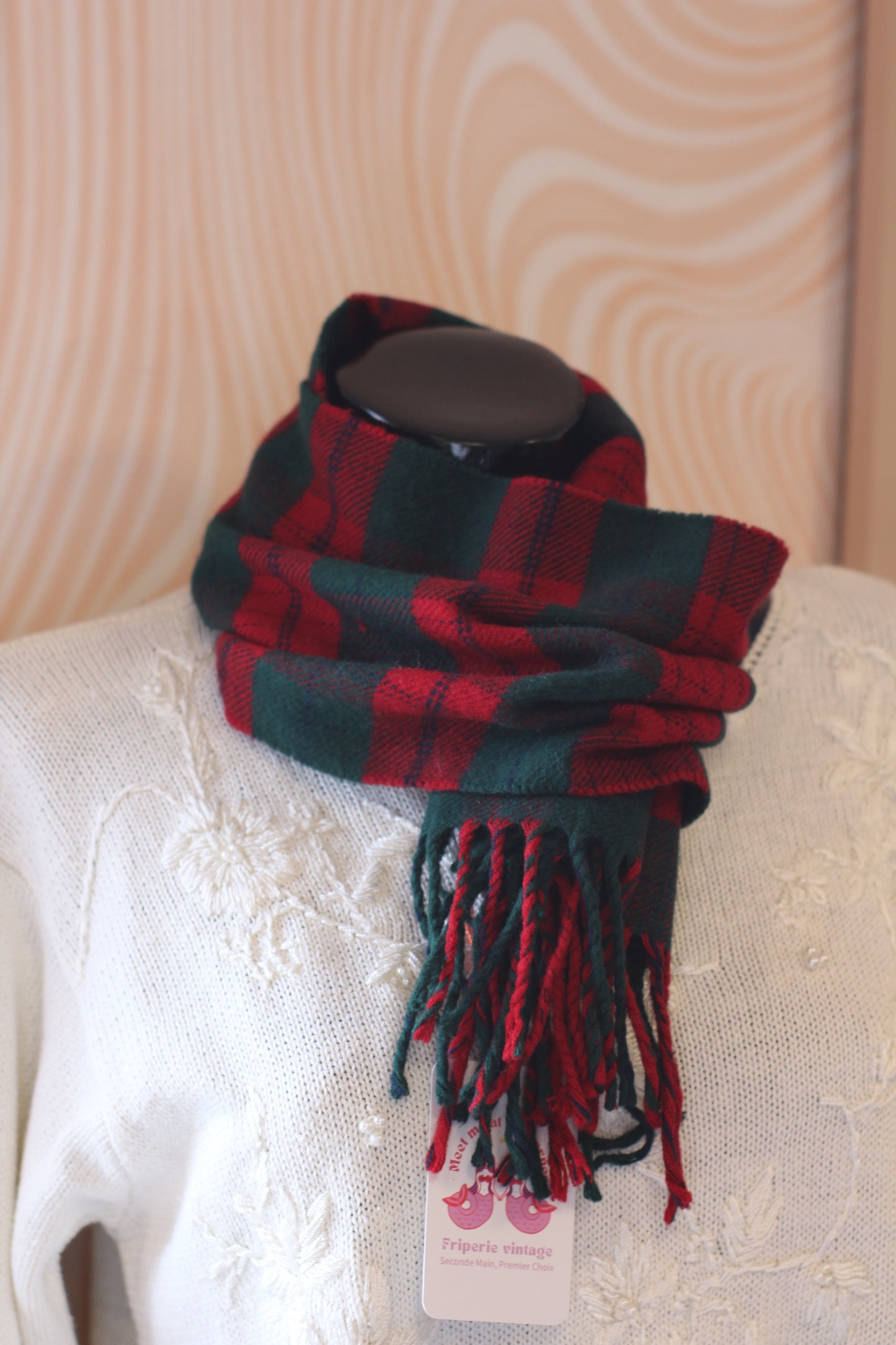 Écharpe Tartan rouge et vert