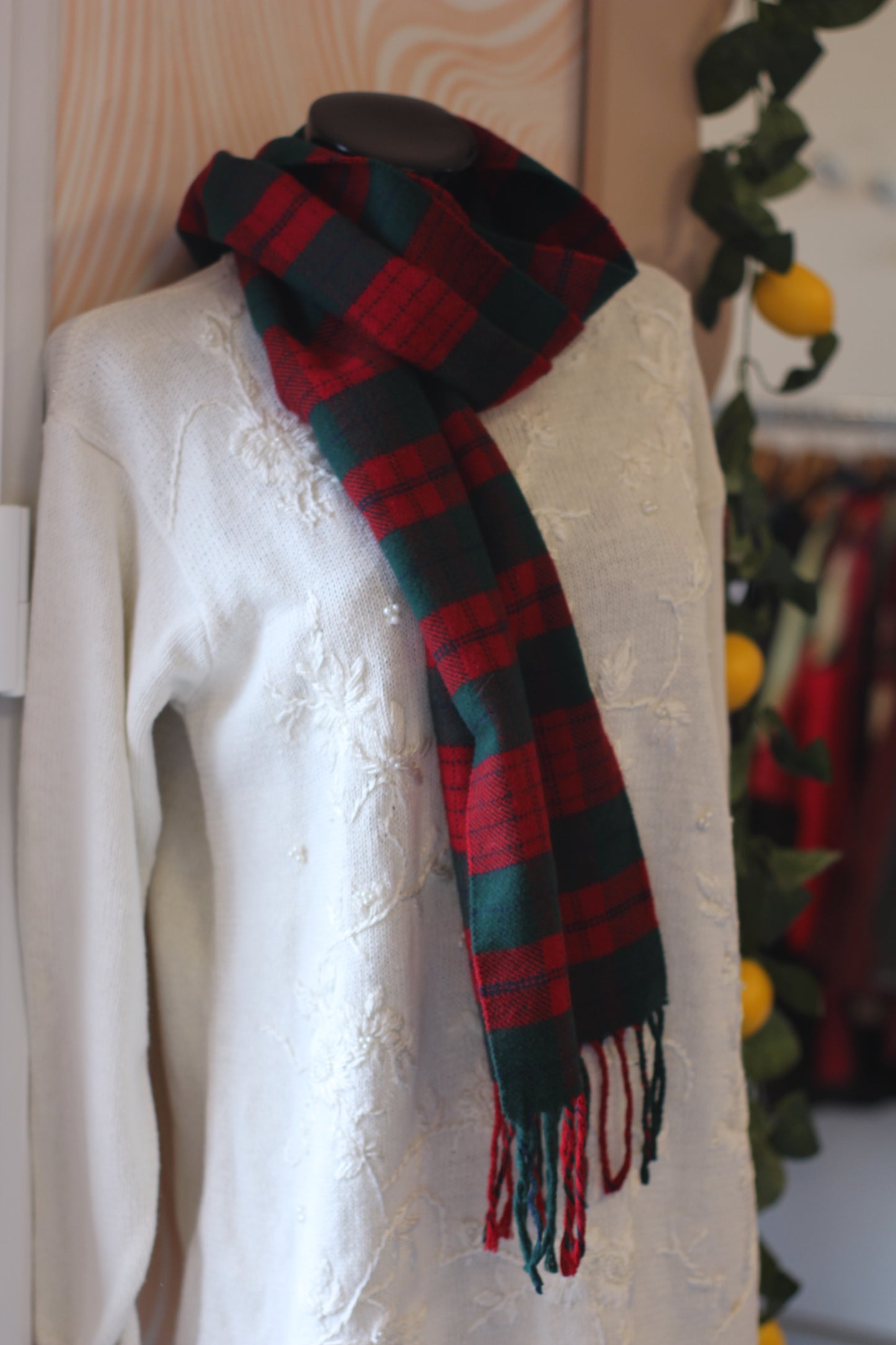 Écharpe Tartan rouge et vert