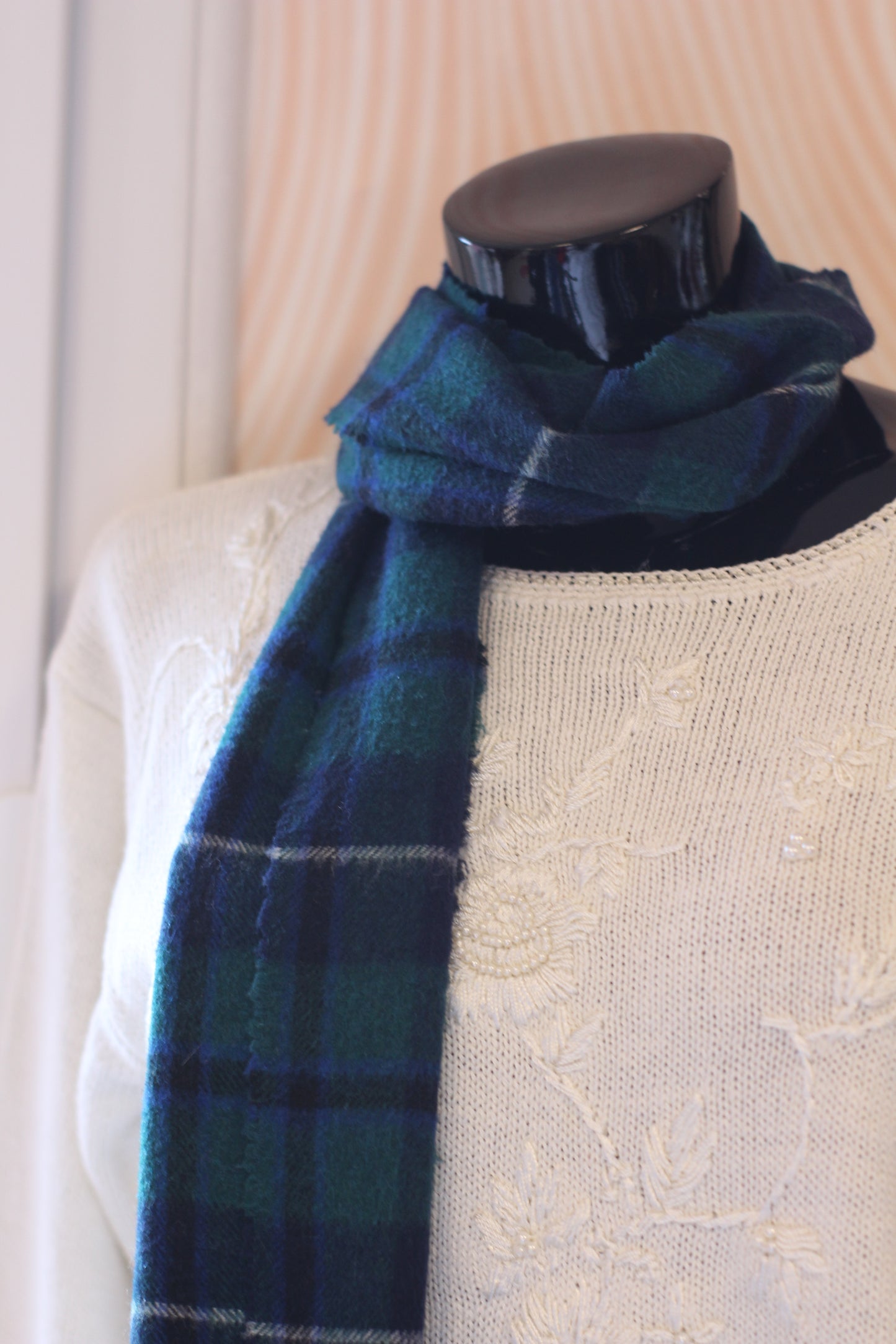 Écharpe Tartan bleu & vert