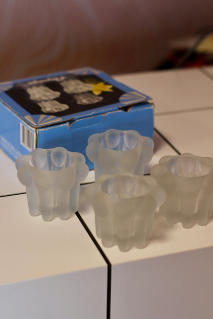 Lot de 4 bougeoirs vintage