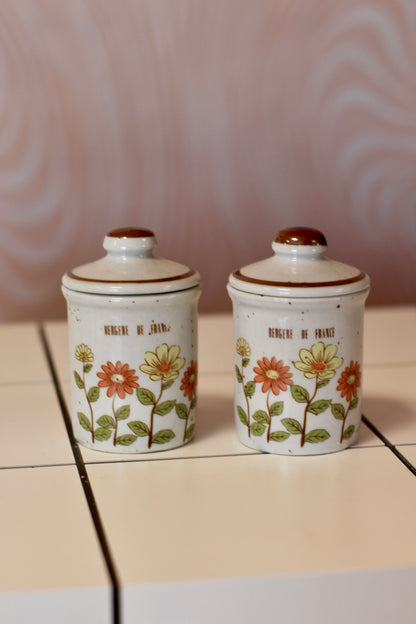 2 pots à épices années 70