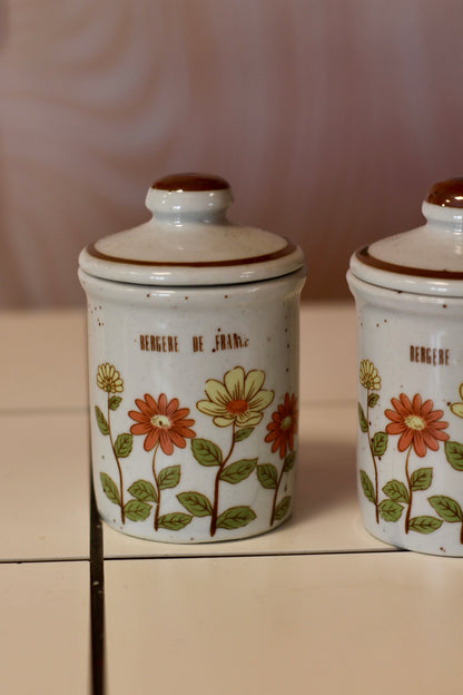 2 pots à épices années 70