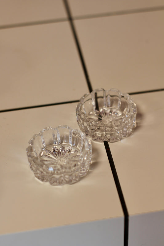 Lot de 2 bougeoirs en verre